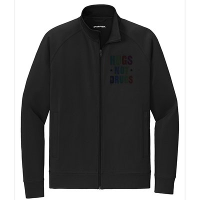 Rockin Hugs Not Drugs Clean Fun Na Family Vibes Funny Gift Stretch Full-Zip Cadet Jacket