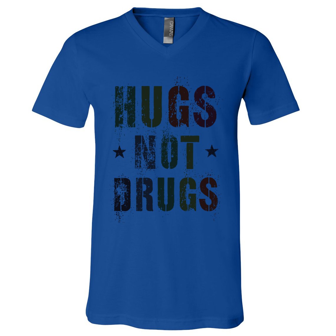 Rockin Hugs Not Drugs Clean Fun Na Family Vibes Funny Gift V-Neck T-Shirt
