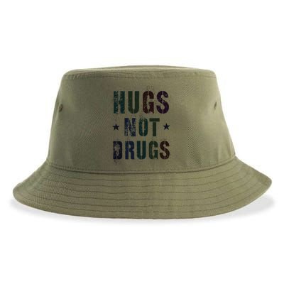 Rockin Hugs Not Drugs Clean Fun Na Family Vibes Funny Gift Sustainable Bucket Hat