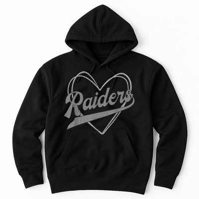 Raiders Heart Name Vintage Retro Gift Hoodie