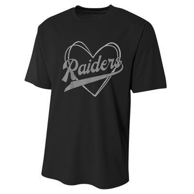 Raiders Heart Name Vintage Retro Gift Performance Sprint T-Shirt