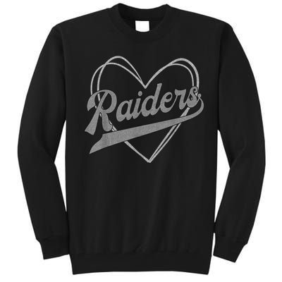 Raiders Heart Name Vintage Retro Gift Tall Sweatshirt