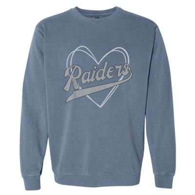 Raiders Heart Name Vintage Retro Gift Garment-Dyed Sweatshirt