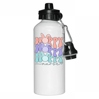 Retro Hoppy Nurse Rn Easter Day Cute Groovy Bunny Spring Nurse Aluminum Water Bottle 