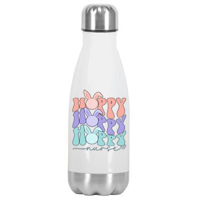 Retro Hoppy Nurse Rn Easter Day Cute Groovy Bunny Spring Nurse Stainless Steel Insulated Water Bottle