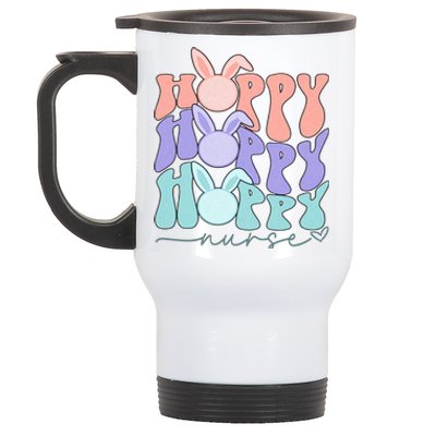 Retro Hoppy Nurse Rn Easter Day Cute Groovy Bunny Spring Nurse Stainless Steel Travel Mug