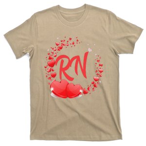 RN Heart Nurses Valentines Day Gift For Her Women T-Shirt