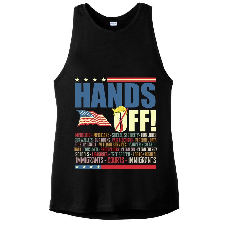 Resist Hands Off Protest Anti Trump  Ladies PosiCharge Tri-Blend Wicking Tank