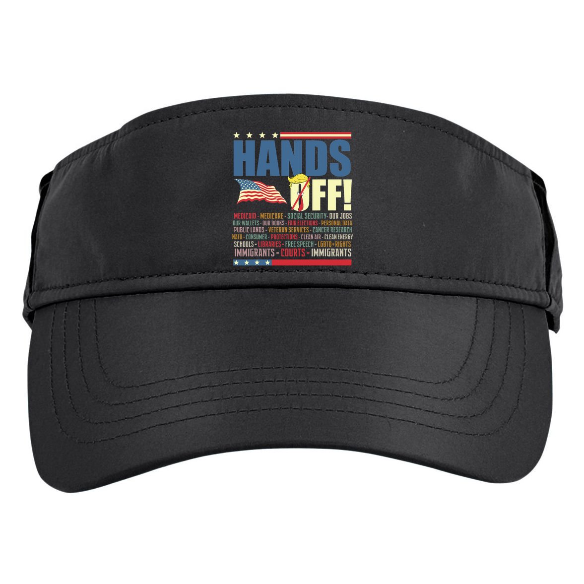 Resist Hands Off Protest Anti Trump  Adult Drive Performance Visor