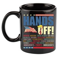 Resist Hands Off Protest Anti Trump  11oz C Handle Ceramic Mug
