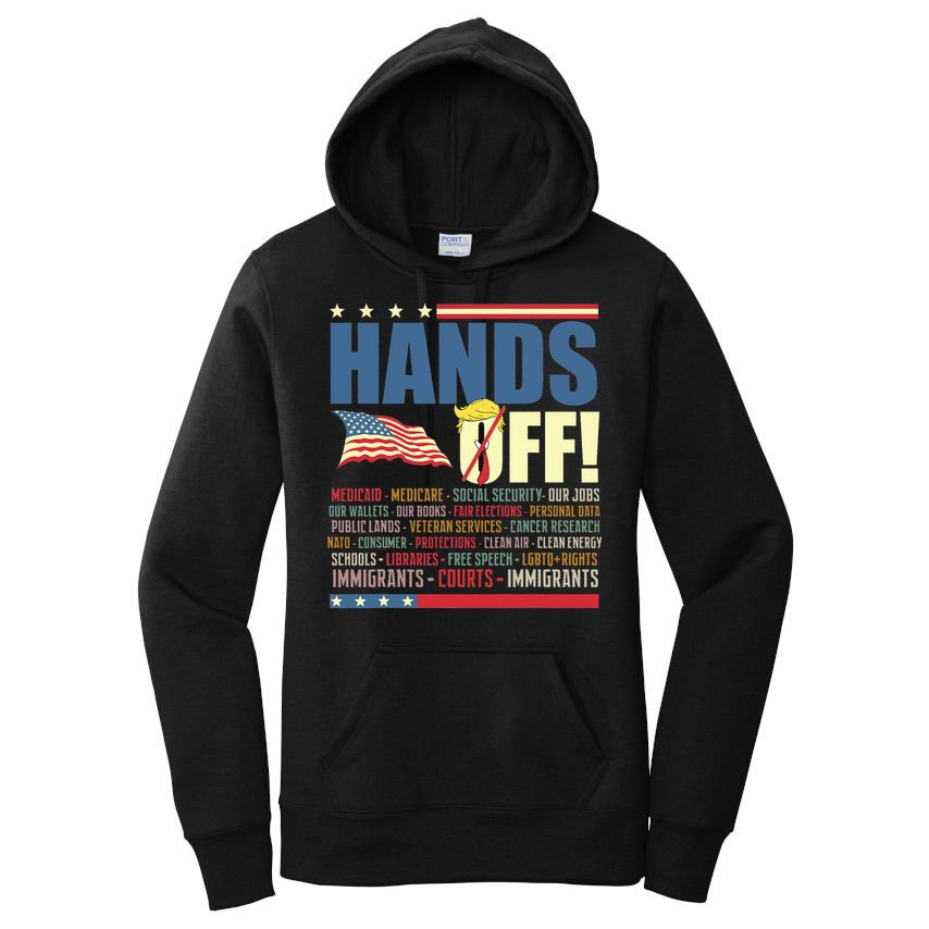 Resist Hands Off Protest Anti Trump  Women's Pullover Hoodie