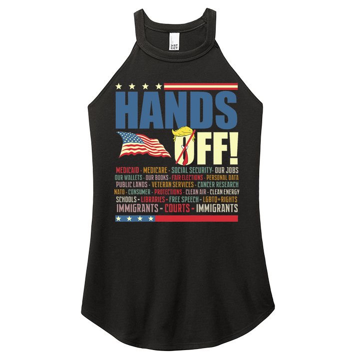 Resist Hands Off Protest Anti Trump  Women's Perfect Tri Rocker Tank