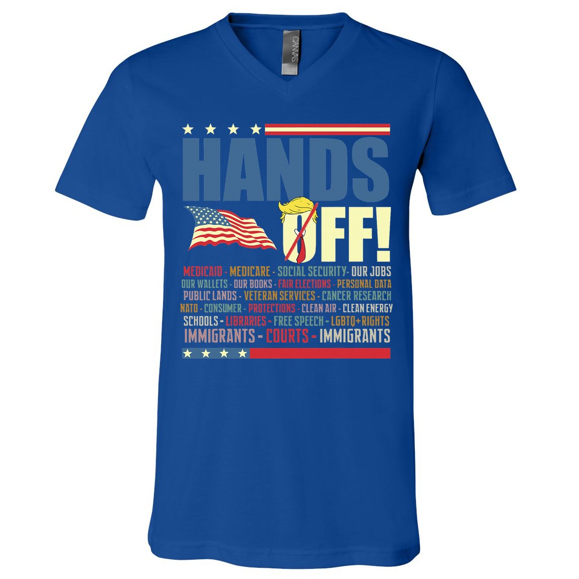 Resist Hands Off Protest Anti Trump  V-Neck T-Shirt