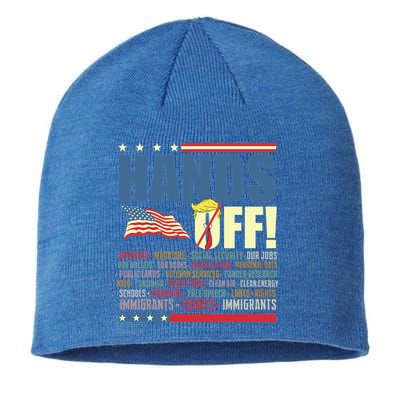 Resist Hands Off Protest Anti Trump  Sustainable Beanie