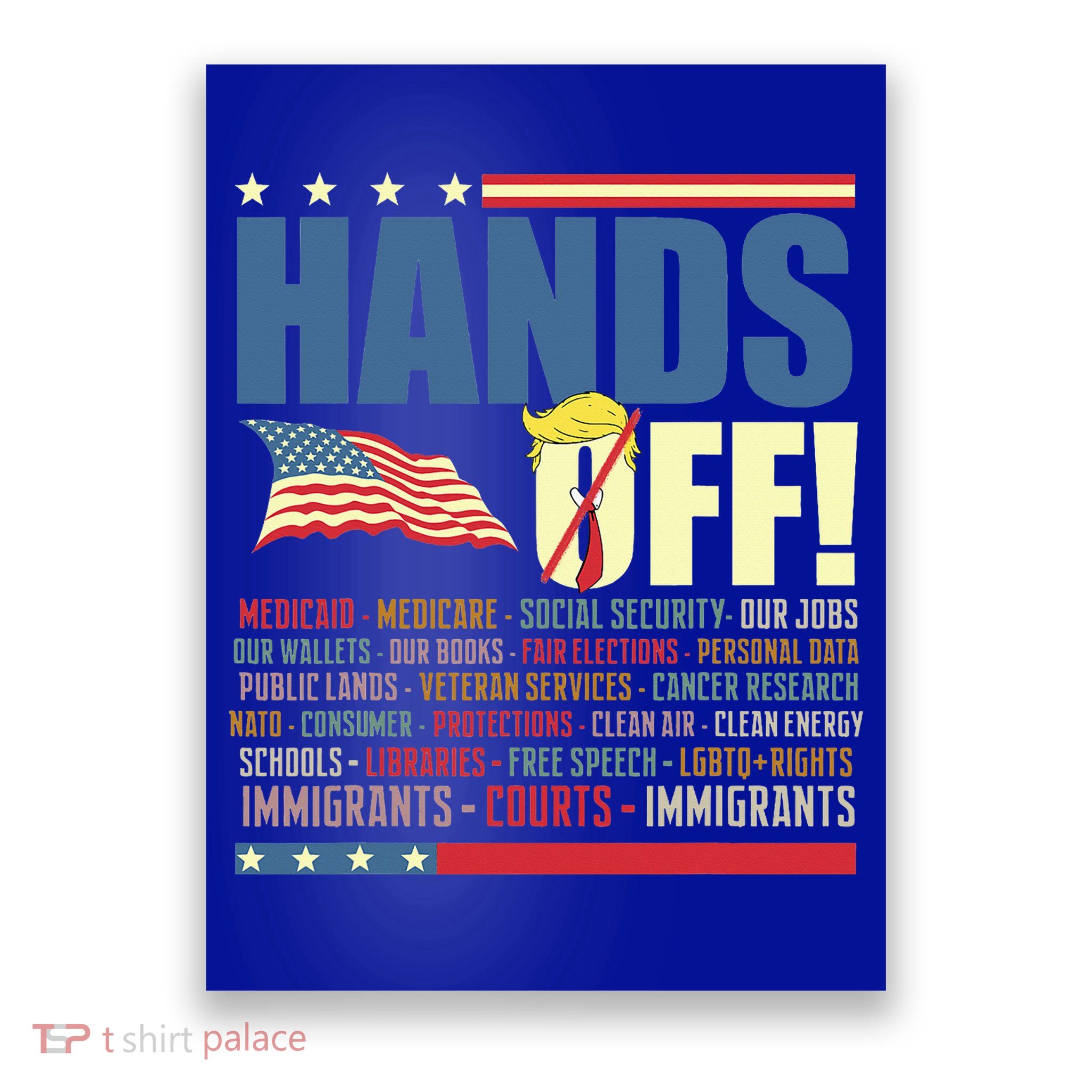 Resist Hands Off Protest Anti Trump  Poster