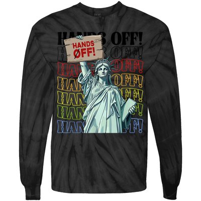 Resist Hands Off Vintage We The People American Flag Protest  Tie-Dye Long Sleeve Shirt