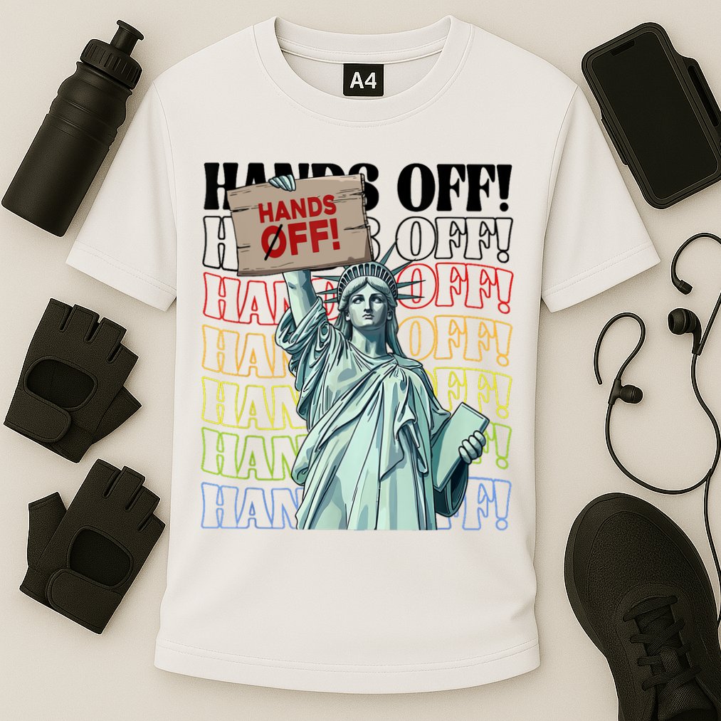 Resist Hands Off Vintage We The People American Flag Protest  Cooling Performance Crew T-Shirt