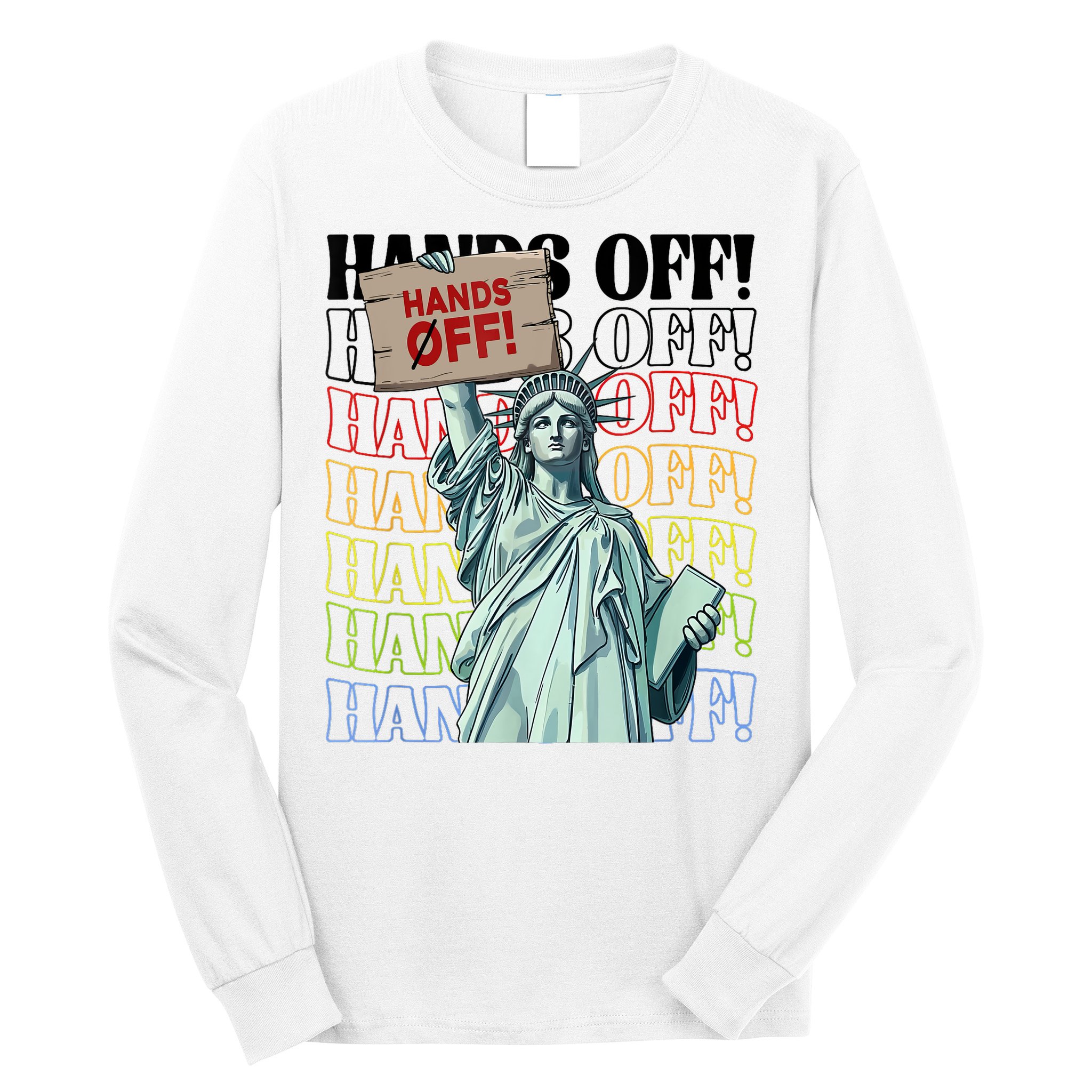 Resist Hands Off Vintage We The People American Flag Protest  Long Sleeve Shirt