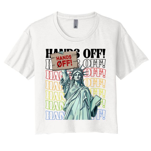 Resist Hands Off Vintage We The People American Flag Protest  Crop Top