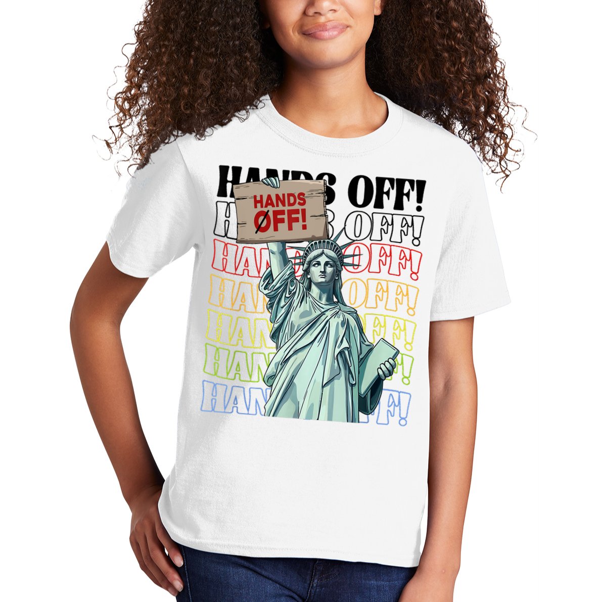 Resist Hands Off Vintage We The People American Flag Protest  Kids T-Shirt