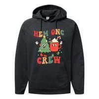 Retro Hem Onc Crew Hematology Oncology Nurse Christmas Performance Fleece Hoodie