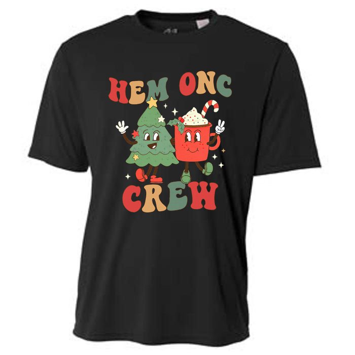 Retro Hem Onc Crew Hematology Oncology Nurse Christmas Cooling Performance Crew T-Shirt