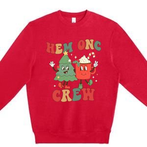 Retro Hem Onc Crew Hematology Oncology Nurse Christmas Premium Crewneck Sweatshirt