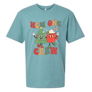 Retro Hem Onc Crew Hematology Oncology Nurse Christmas Sueded Cloud Jersey T-Shirt