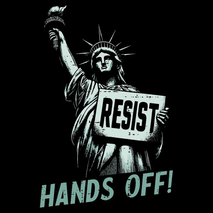 Resist Hands Off Statue Liberty Civil Rights Women V-Neck T-Shirt