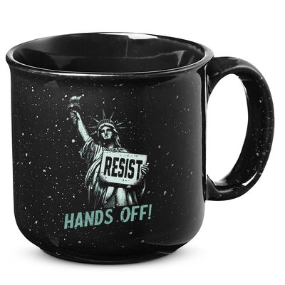 Resist Hands Off Statue Liberty Civil Rights Women 15oz Campfire Ceramic Mug