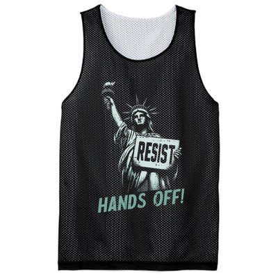 Resist Hands Off Statue Liberty Civil Rights Women Mesh Reversible Basketball Jersey Tank