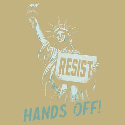 Resist Hands Off Statue Liberty Civil Rights Women T-Shirt