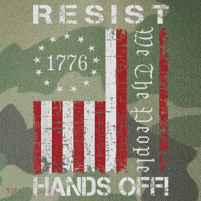 Resist Hands Off Protest Flag Protest Legacy Tie Dye Trucker Hat