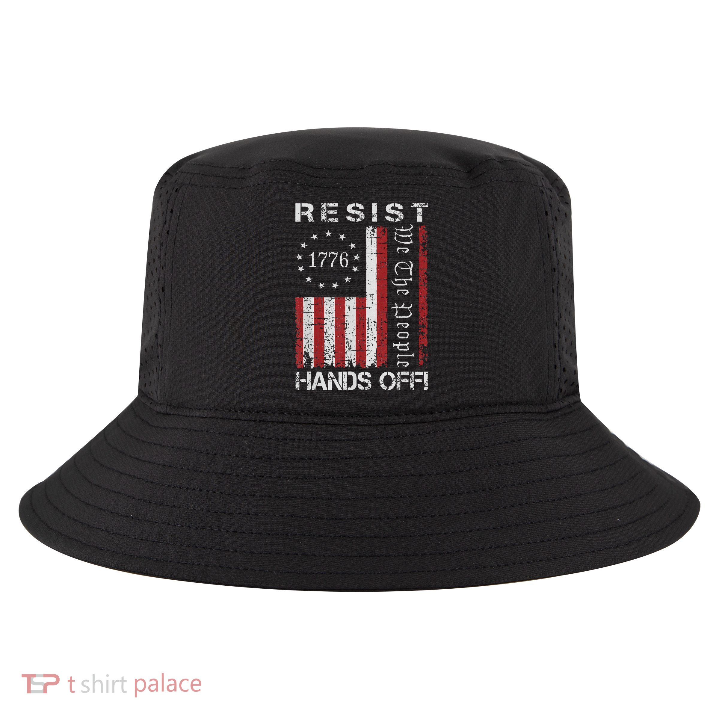 Resist Hands Off Protest Flag Protest Cool Comfort Performance Bucket Hat