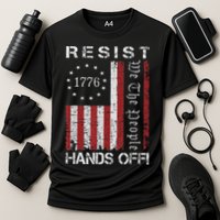 Resist Hands Off Protest Flag Protest Cooling Performance Crew T-Shirt
