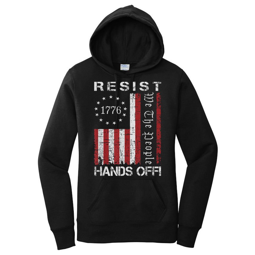 Resist Hands Off Protest Flag Protest Women's Pullover Hoodie