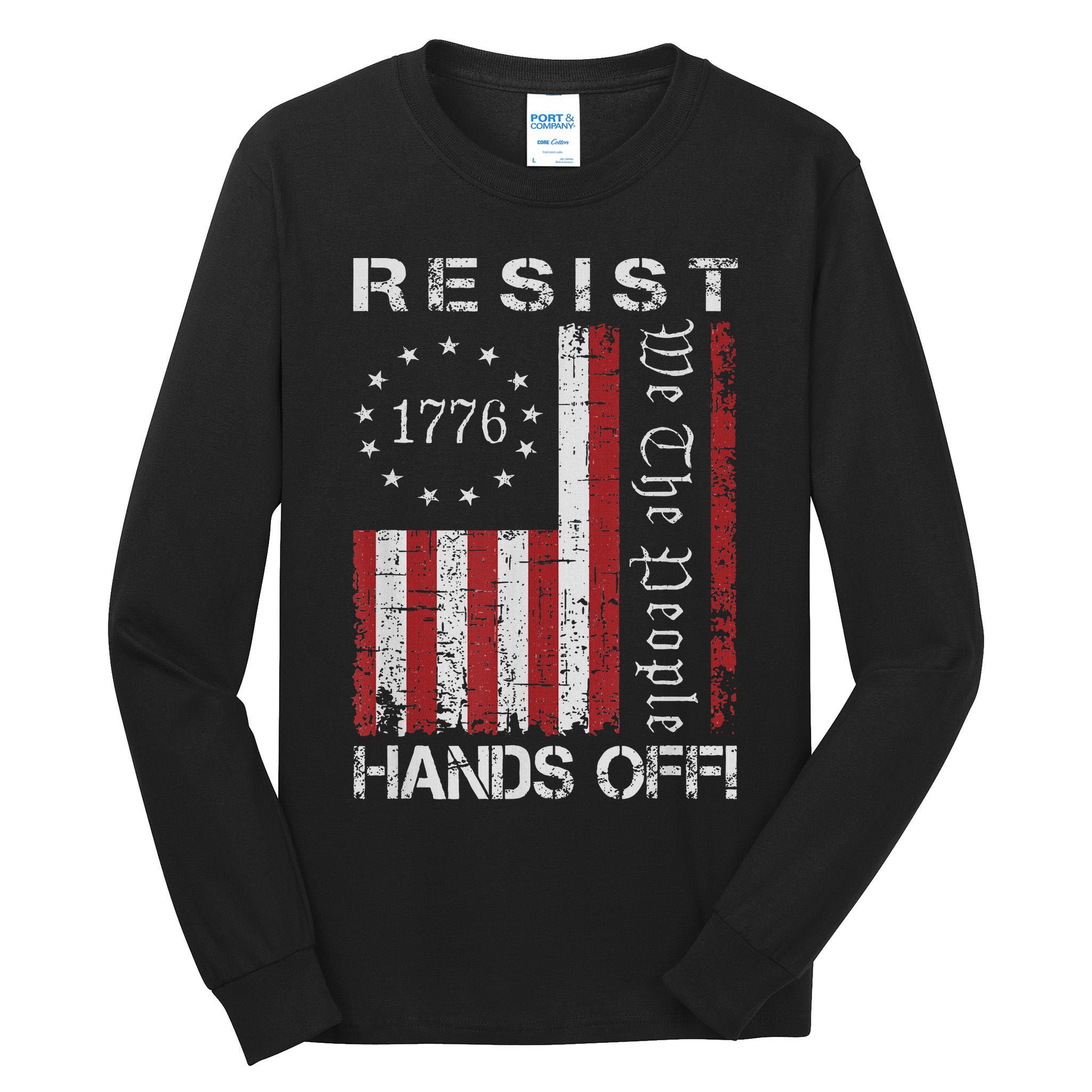 Resist Hands Off Protest Flag Protest Tall Long Sleeve T-Shirt