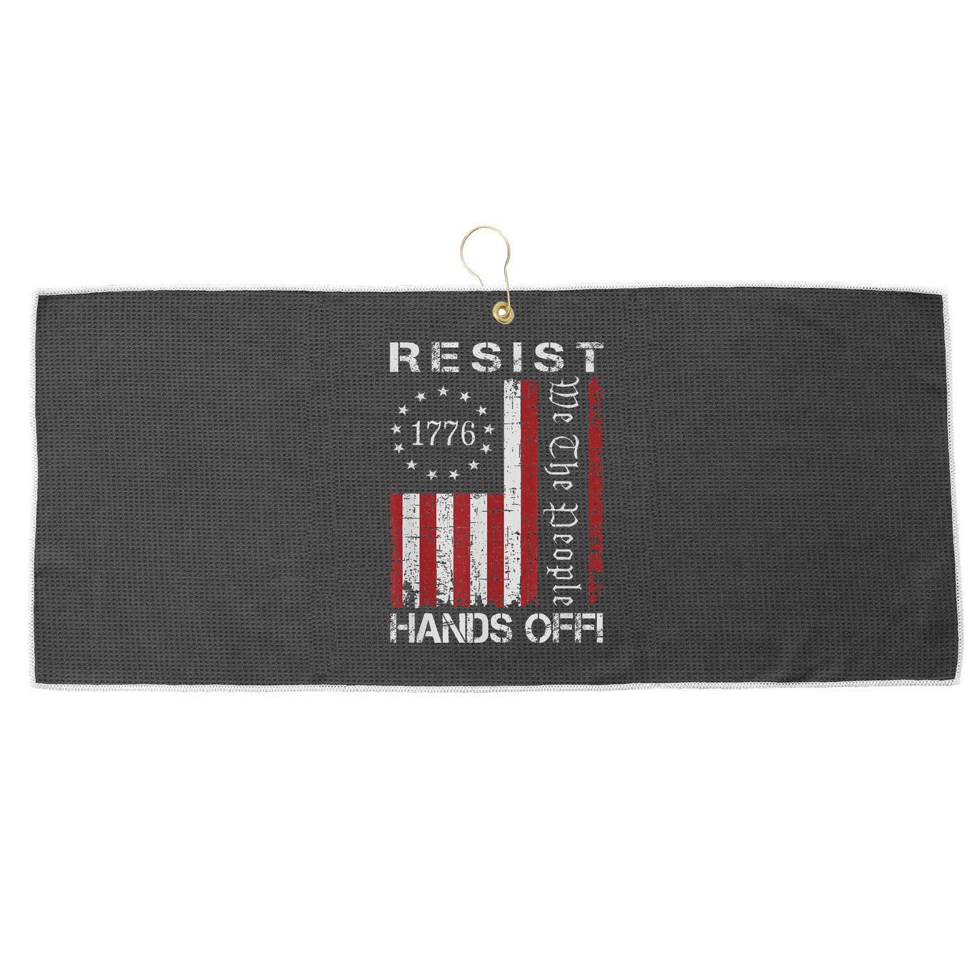 Resist Hands Off Protest Flag Protest Large Microfiber Waffle Golf Towel