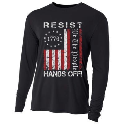Resist Hands Off Protest Flag Protest Cooling Performance Long Sleeve Crew