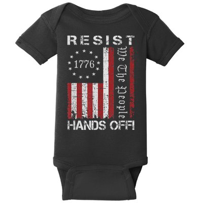 Resist Hands Off Protest Flag Protest Baby Bodysuit