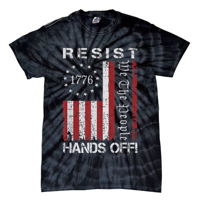 Resist Hands Off Protest Flag Protest Tie-Dye T-Shirt