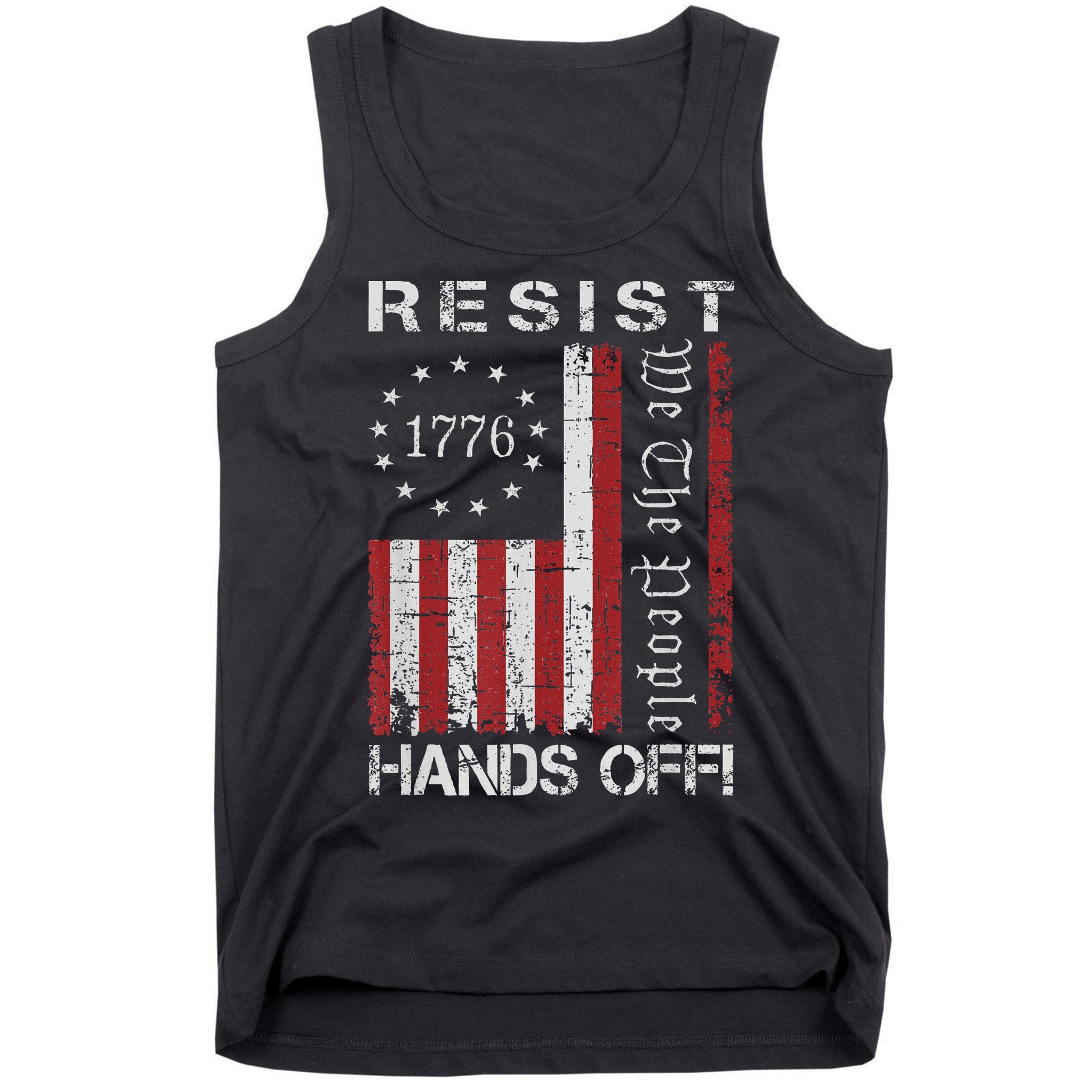 Resist Hands Off Protest Flag Protest Tank Top