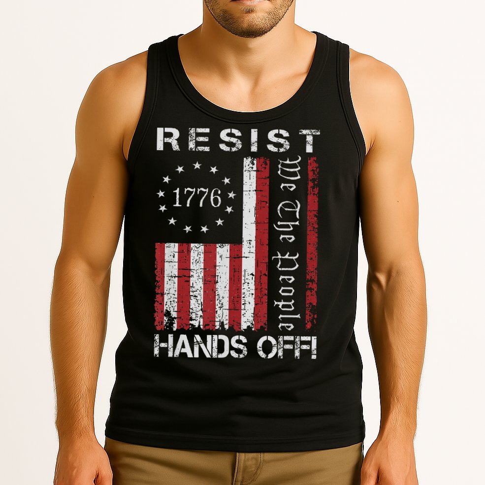 Resist Hands Off Protest Flag Protest Tank Top