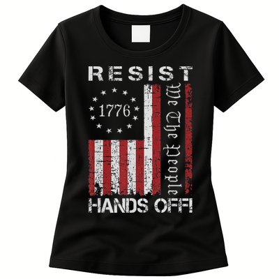 Resist Hands Off Protest Flag Protest Womens T-Shirt