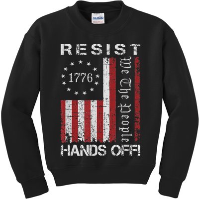 Resist Hands Off Protest Flag Protest Kids Sweatshirt