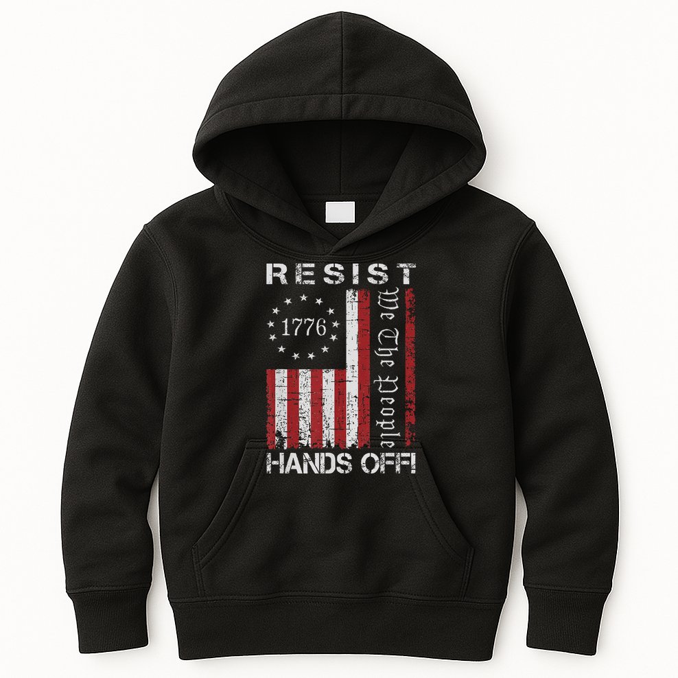 Resist Hands Off Protest Flag Protest Kids Hoodie