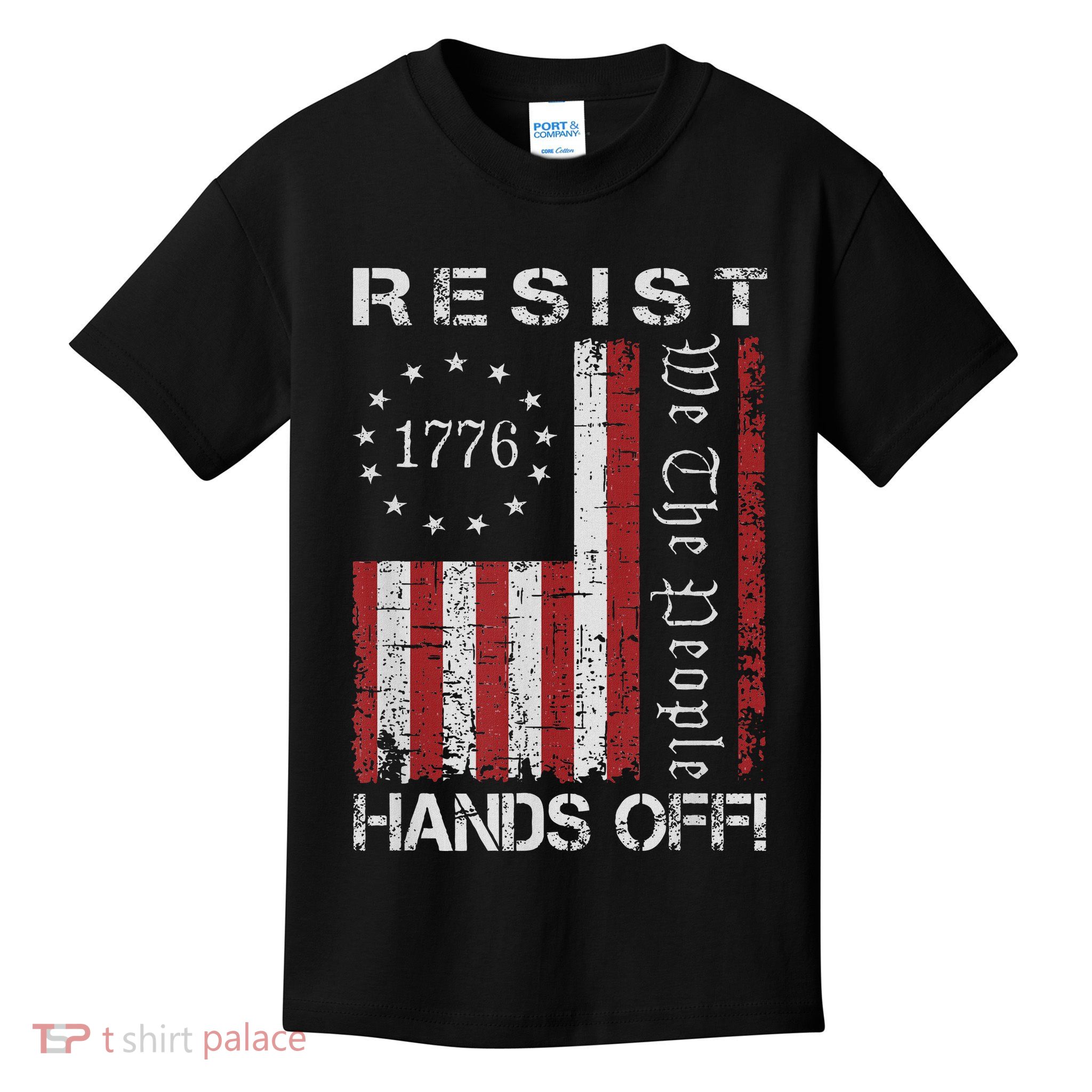 Resist Hands Off Protest Flag Protest Kids T-Shirt