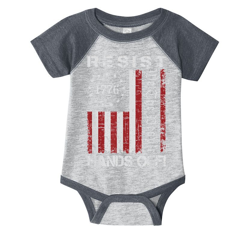 Resist Hands Off Protest Flag Protest Infant Baby Jersey Bodysuit