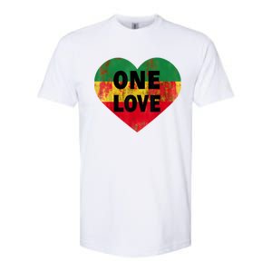 Reggae Heart One Love Rasta Reggae Music Rastafarian Jamaica Softstyle CVC T-Shirt