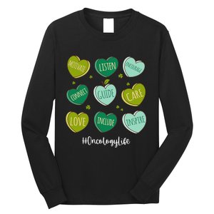 Retro Hearts Oncology Nurse Life Funny St Patrick's Day Long Sleeve Shirt